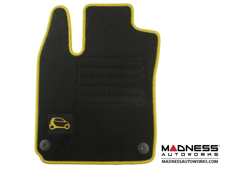 smart fortwo Floor Mats 453 model Carpet with Yellow Binding